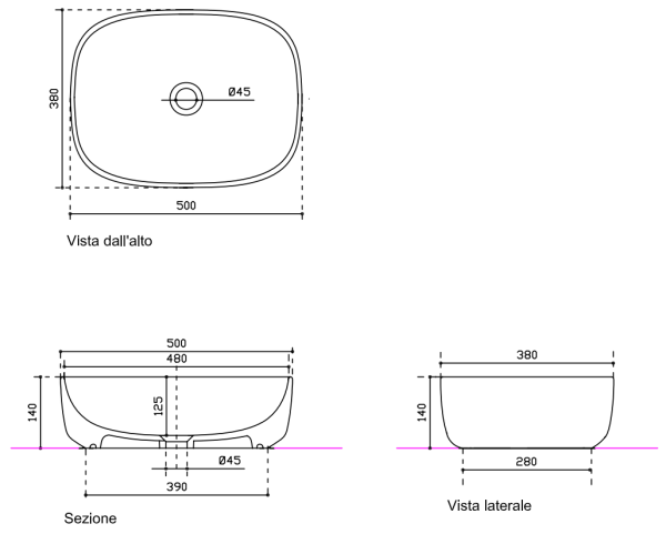 Раковина накладная 50х38 см Galassia Dream 7301 Раковина накладная 50х38 см Galassia Dream 7301