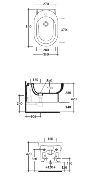 Биде подвесное Galassia M2 5246