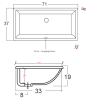 Раковина встраиваемая под столешницу 71х37 см Galassia Sottopiano 2036