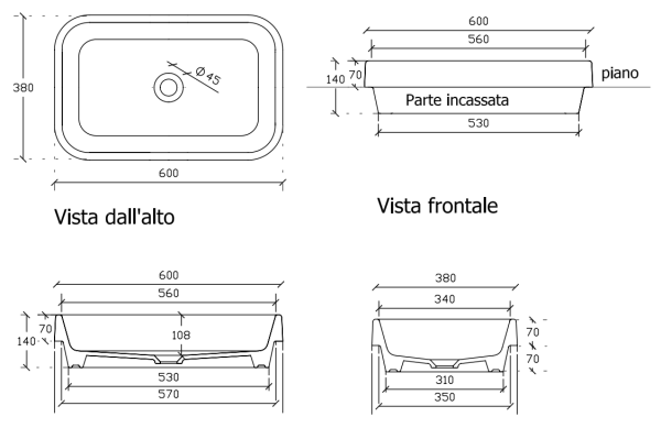 Раковина накладная 60х38 см Galassia Meg11 5452 Раковина накладная 60х38 см Galassia Meg11 5452