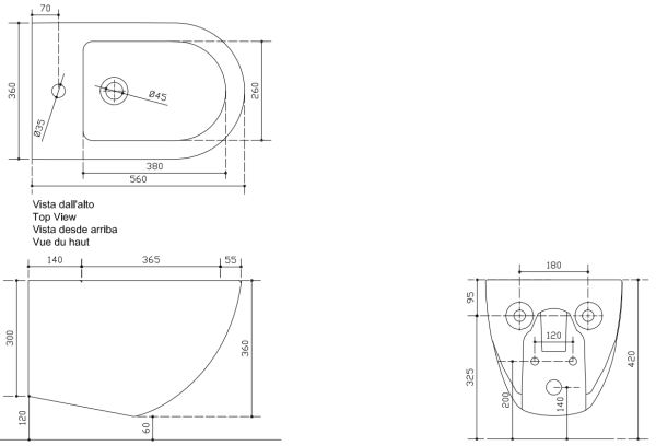 Биде подвесное Galassia Dream 7313