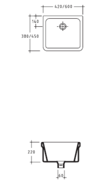 Раковина хозяйственная 60х45 см Galassia Ebis 3002 Раковина хозяйственная 60х45 см Galassia Ebis 3002