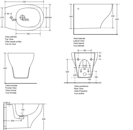 Биде подвесное Galassia Eden 7216